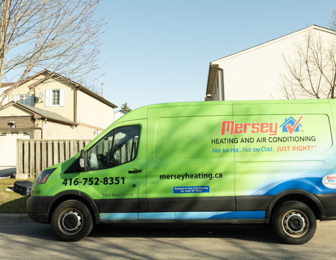 Mersey service van with HVAC, plumbing, and electrical branding parked in a suburban neighborhood, promoting local trust. Mersey service van with HVAC, plumbing, and electrical branding parked in a suburban neighborhood, promoting local trust.